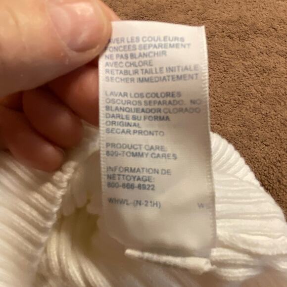 Tommy Hilfiger White Cotton Sweater with a tie front Womens XL - Picture 5 of 5